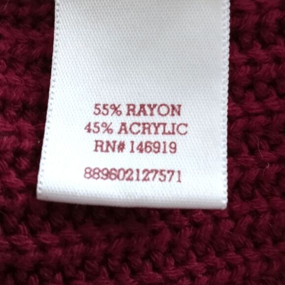 SO BURGUNDY RIBBED V-NECK SWEATER SZ.M EUC - Picture 5 of 6